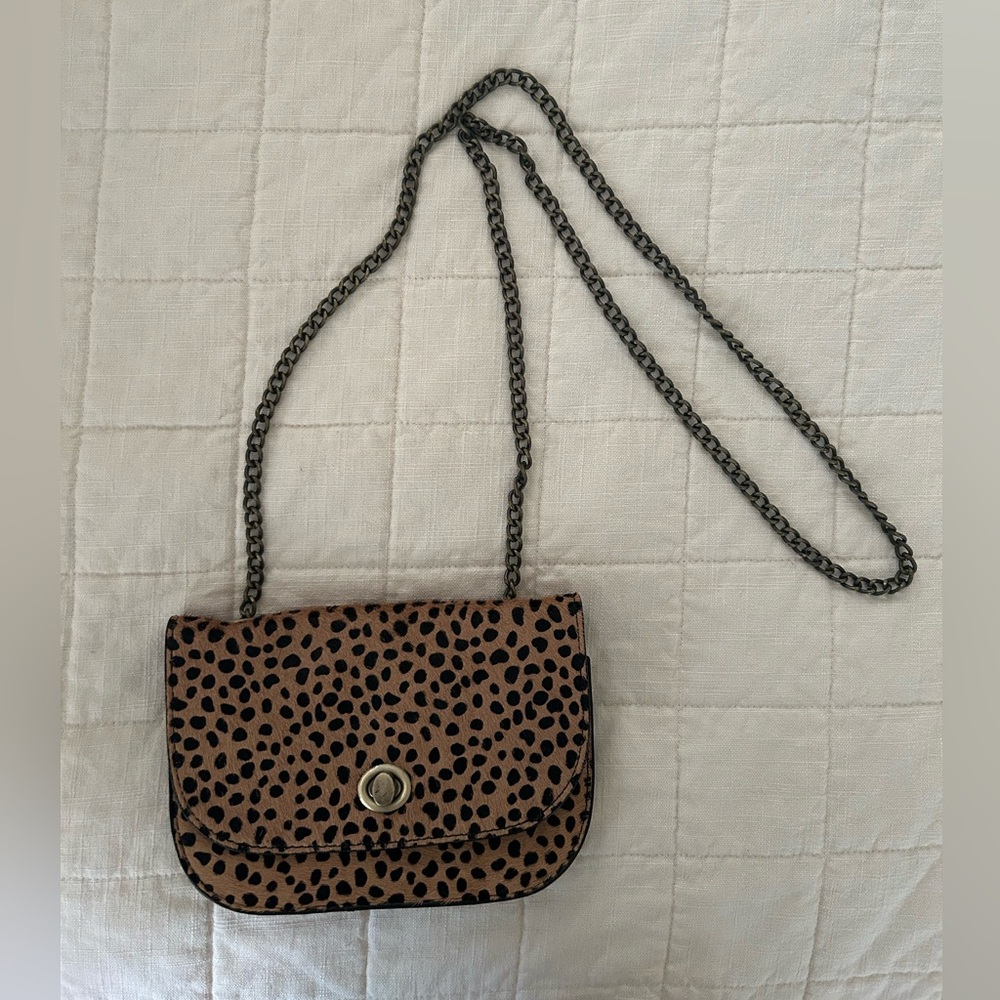 Anthropologie- Leopard Print Crossbody Bag